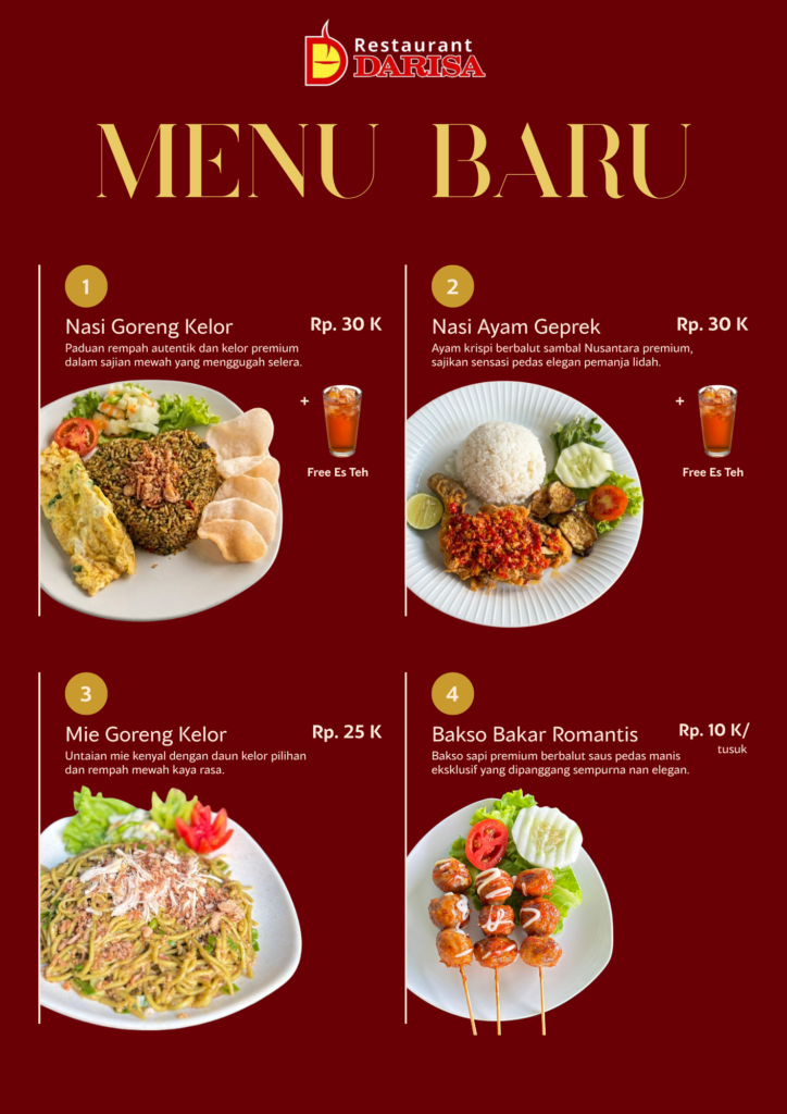 menu baru resto darisa